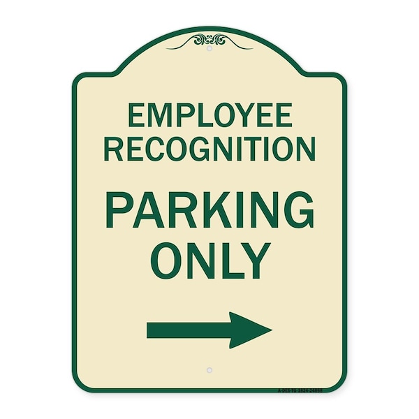 Signmission Employee Recognition Parking Right Arrow Heavy-Gauge Aluminum Sign, 24" x 18", TG-1824-24098 A-DES-TG-1824-24098 - main